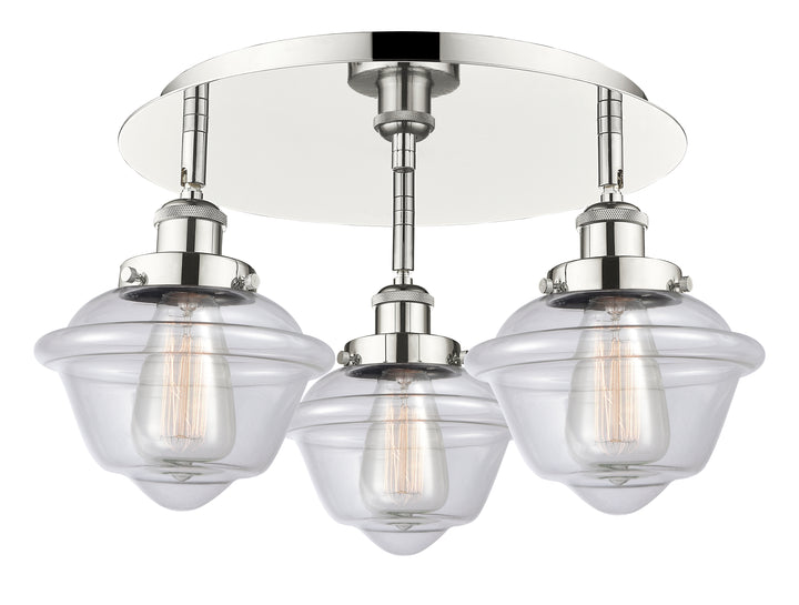 Innovations Lighting Oxford Flush Mount - Polished Nickel Ceiling Flush Mounts Innovations Lighting Clear ; Glass Type: Clear  