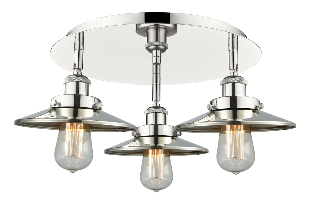 Innovations Lighting Railroad 8" Flush Mount - Polished Nickel Ceiling Flush Mounts Innovations Lighting Default Title  