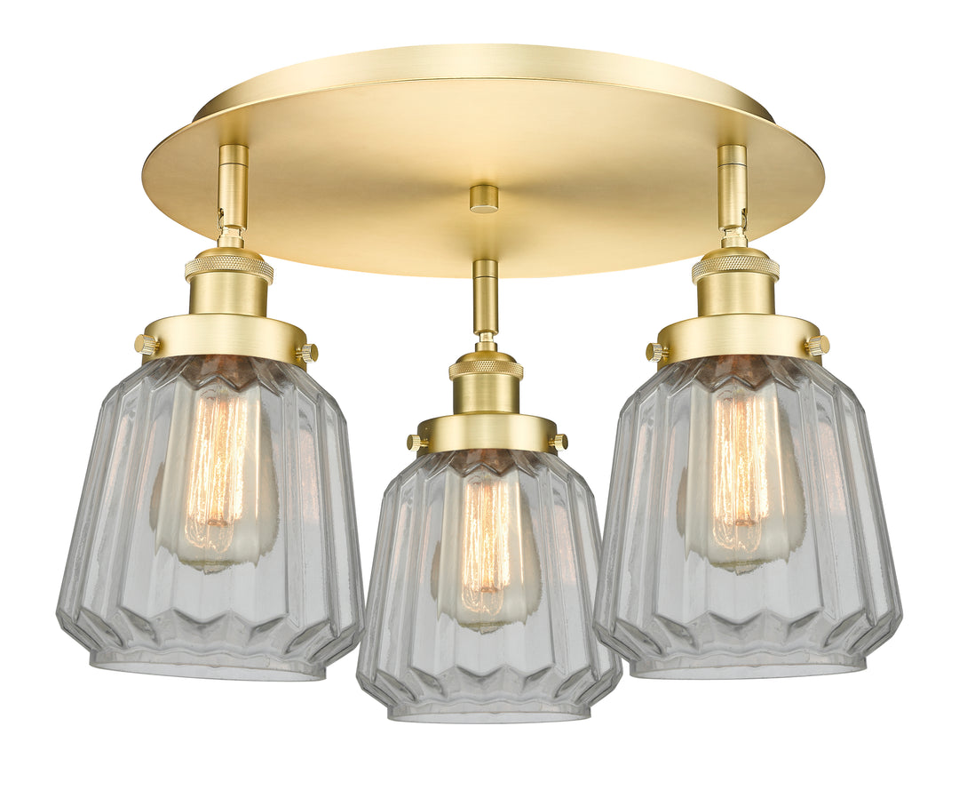 Innovations Lighting Chatham Flush Mount - Satin Gold Ceiling Flush Mounts Innovations Lighting   