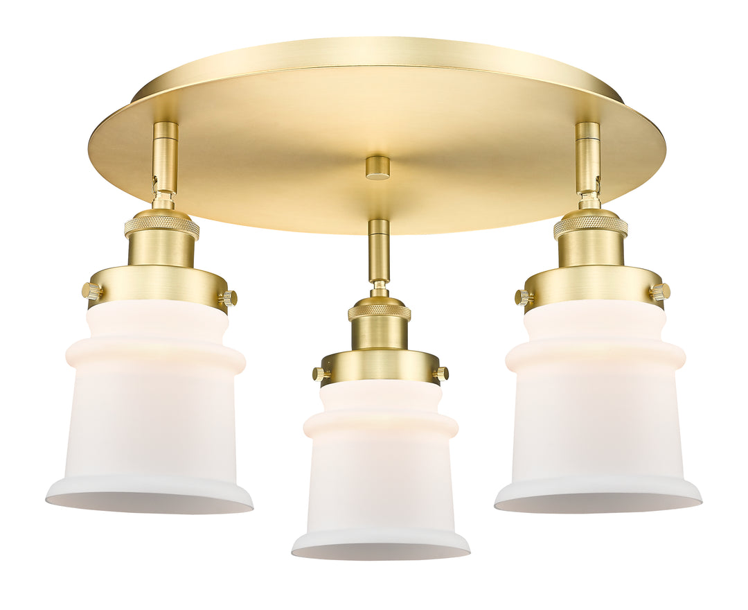 Innovations Lighting Canton Flush Mount Ceiling Flush Mounts Innovations Lighting Satin Gold Matte White ; Glass Type: Frosted 