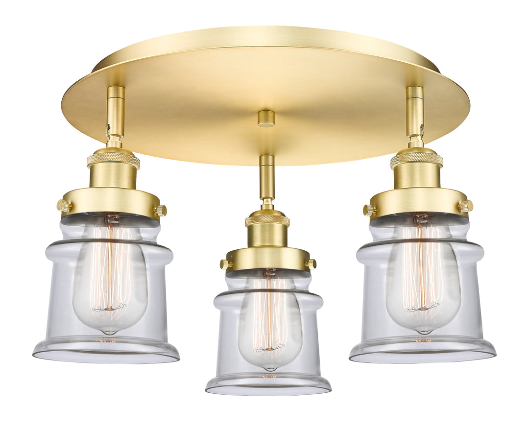 Innovations Lighting Canton Flush Mount Ceiling Flush Mounts Innovations Lighting Satin Gold Clear ; Glass Type: Clear 