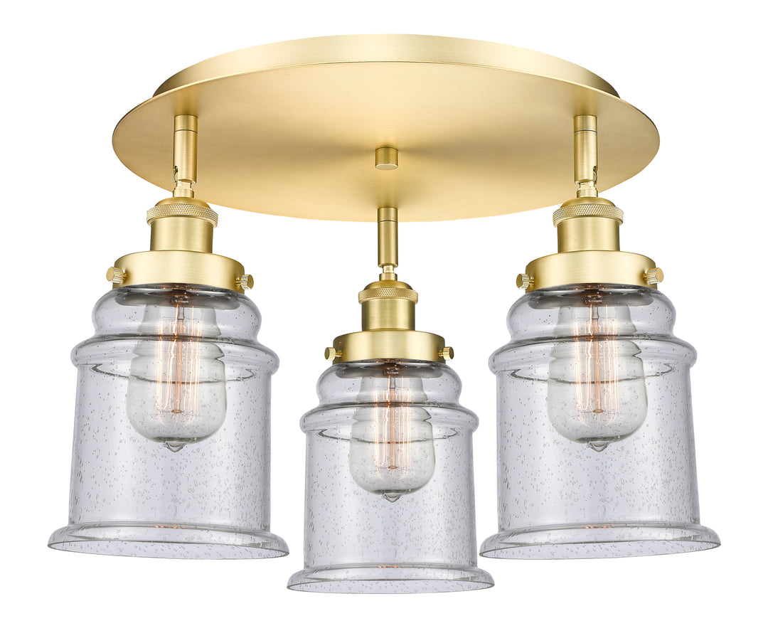 Innovations Lighting Canton 6" Flush Mount - Satin Gold Ceiling Flush Mounts Innovations Lighting Seedy ; Glass Type: Seeded  