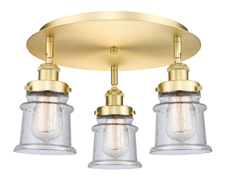 Innovations Lighting Canton Flush Mount Ceiling Flush Mounts Innovations Lighting Satin Gold Seedy ; Glass Type: Seeded 