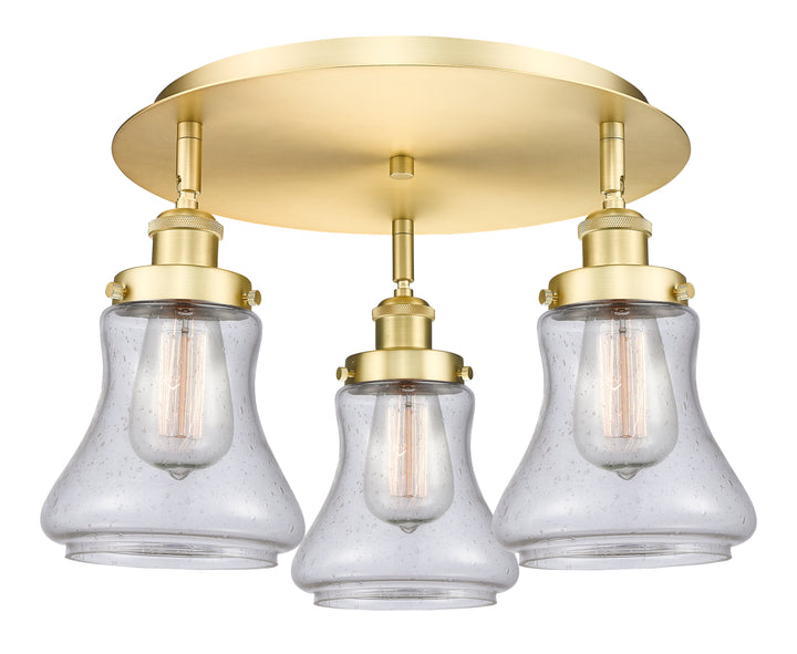 Innovations Lighting Bellmont 6" Flush Mount - Satin Gold Ceiling Flush Mounts Innovations Lighting Seedy ; Glass Type: Seeded  