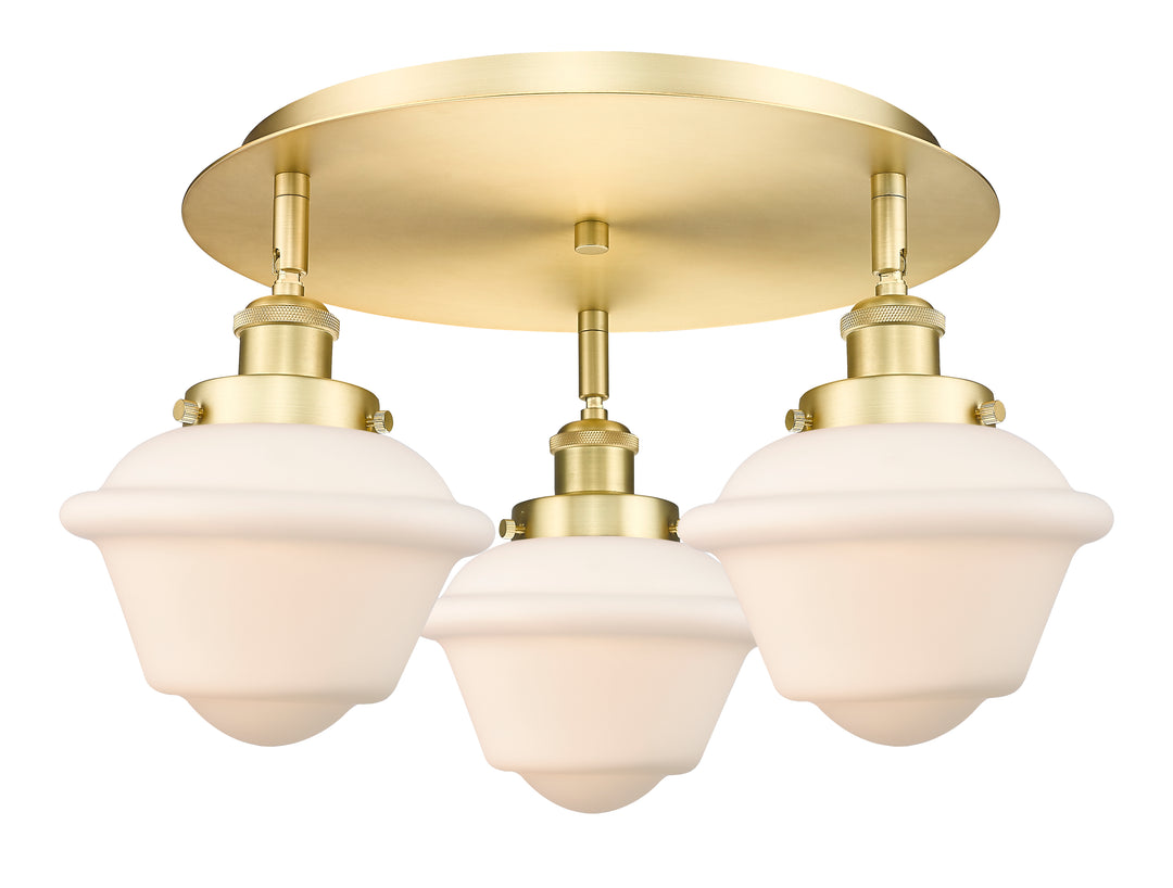 Innovations Lighting Oxford Flush Mount - Satin Gold Ceiling Flush Mounts Innovations Lighting Matte White ; Glass Type: Frosted  