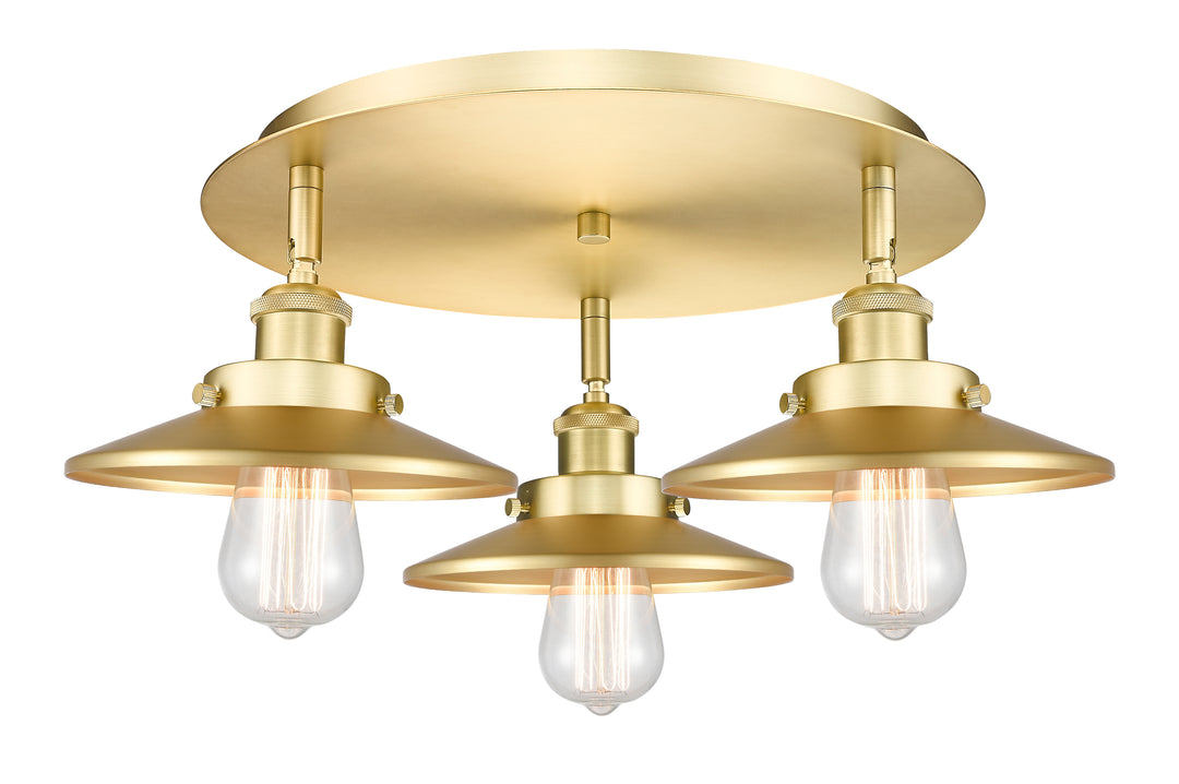 Innovations Lighting Railroad 8" Flush Mount - Satin Gold Ceiling Flush Mounts Innovations Lighting Default Title  