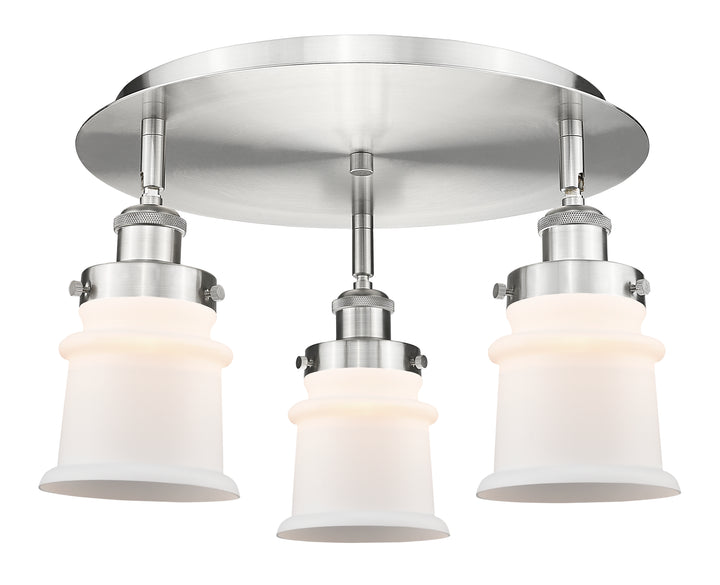 Innovations Lighting Canton Flush Mount Ceiling Flush Mounts Innovations Lighting Satin Nickel Matte White ; Glass Type: Frosted 