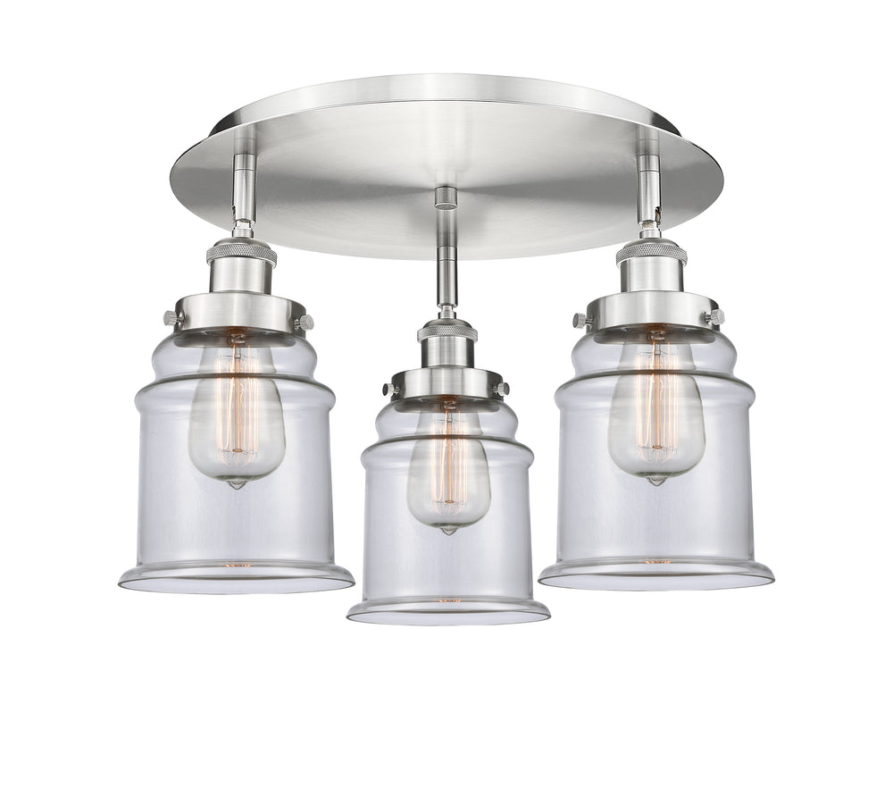 Innovations Lighting Canton 6" Flush Mount - Satin Nickel Ceiling Flush Mounts Innovations Lighting Clear ; Glass Type: Clear  