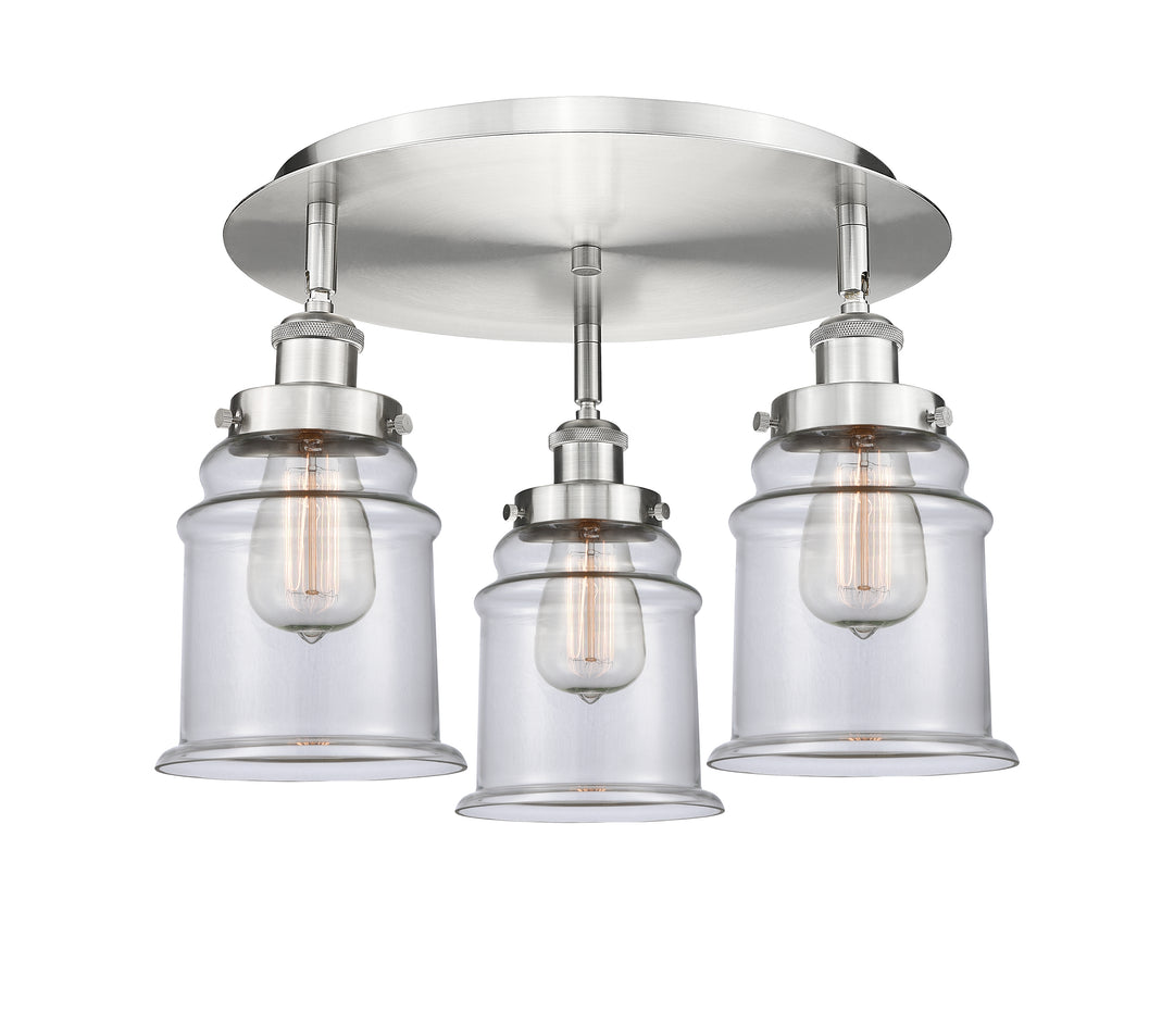 Innovations Lighting Canton 6" Flush Mount - Satin Nickel Ceiling Flush Mounts Innovations Lighting Clear ; Glass Type: Clear  