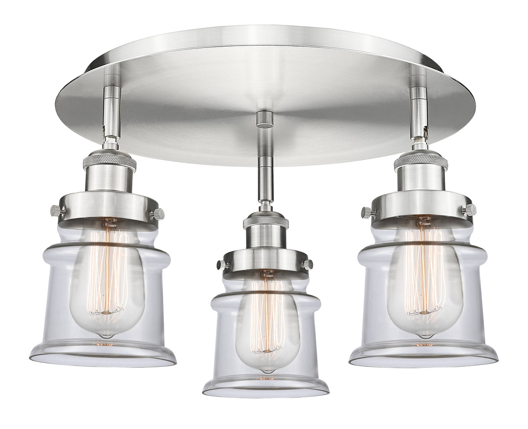 Innovations Lighting Canton Flush Mount Ceiling Flush Mounts Innovations Lighting Satin Nickel Clear ; Glass Type: Clear 