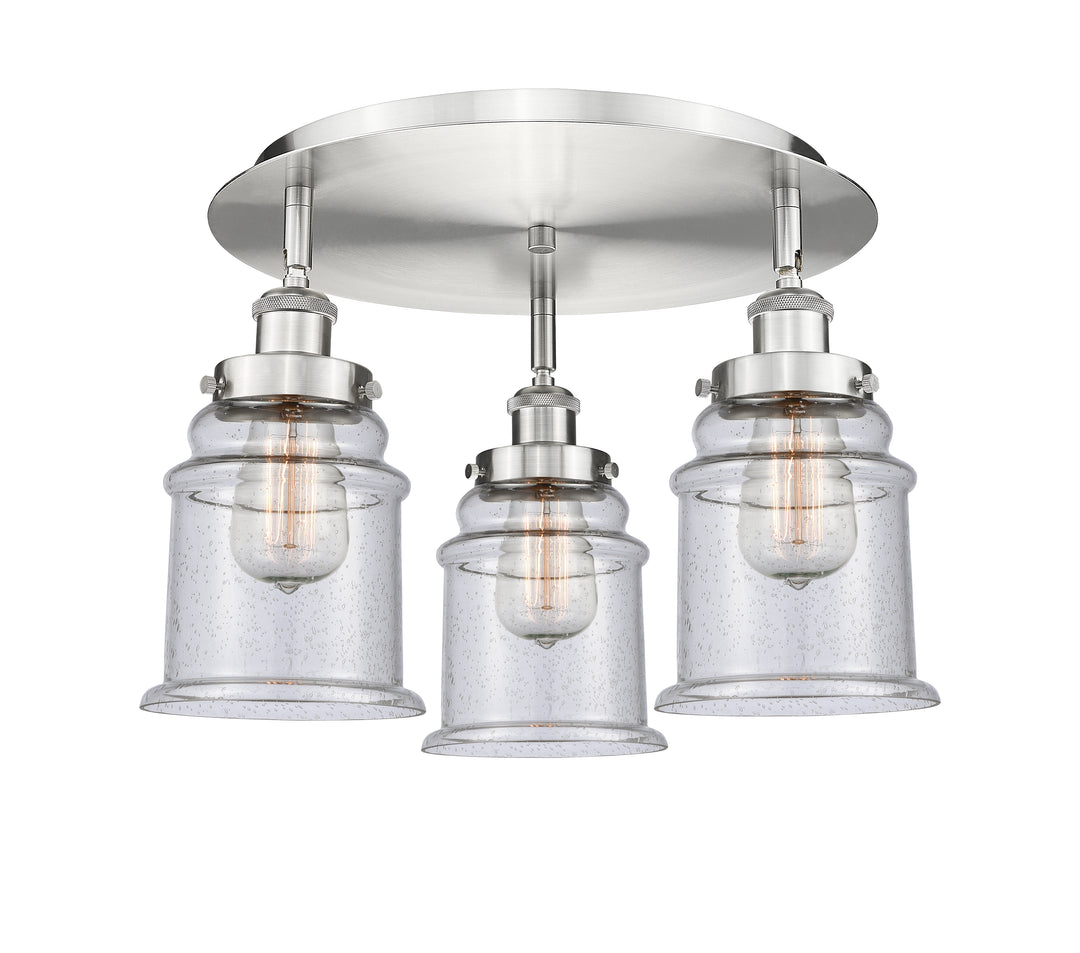 Innovations Lighting Canton 6" Flush Mount - Satin Nickel Ceiling Flush Mounts Innovations Lighting Seedy ; Glass Type: Seeded  