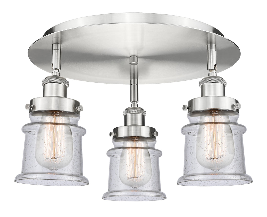 Innovations Lighting Canton Flush Mount Ceiling Flush Mounts Innovations Lighting Satin Nickel Seedy ; Glass Type: Seeded 