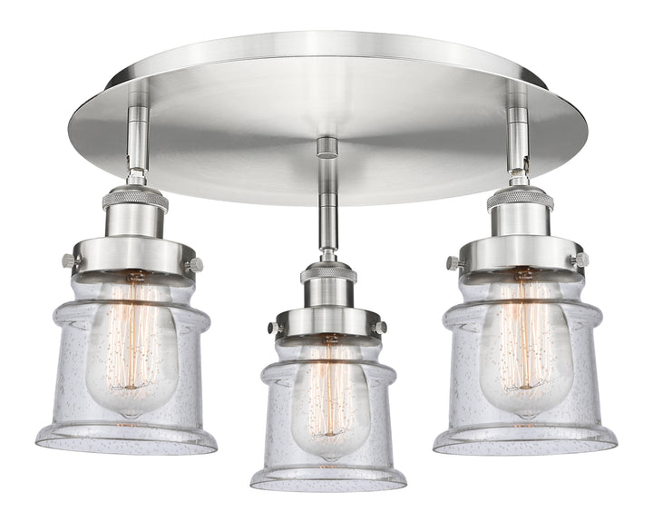 Innovations Lighting Canton Flush Mount Ceiling Flush Mounts Innovations Lighting Satin Nickel Seedy ; Glass Type: Seeded 