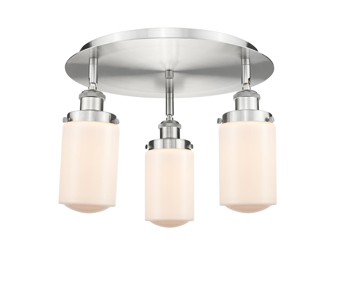 Innovations Lighting Dover Flush Mount - Satin Nickel Ceiling Flush Mounts Innovations Lighting Matte White ; Glass Type: Frosted  