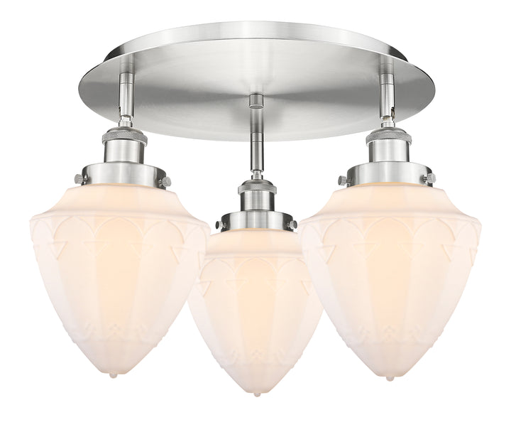 Innovations Lighting Bullet 7" Flush Mount - Satin Nickel Ceiling Flush Mounts Innovations Lighting Matte White ; Glass Type: Frosted  