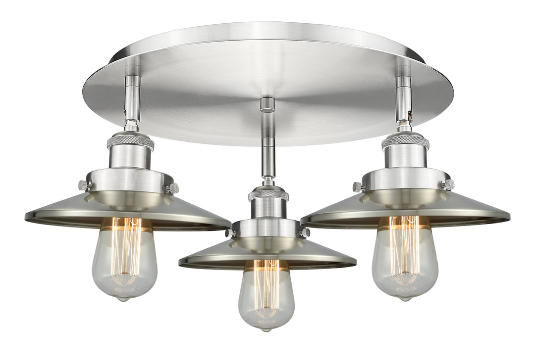 Innovations Lighting Railroad 8" Flush Mount - Satin Nickel Ceiling Flush Mounts Innovations Lighting Default Title  