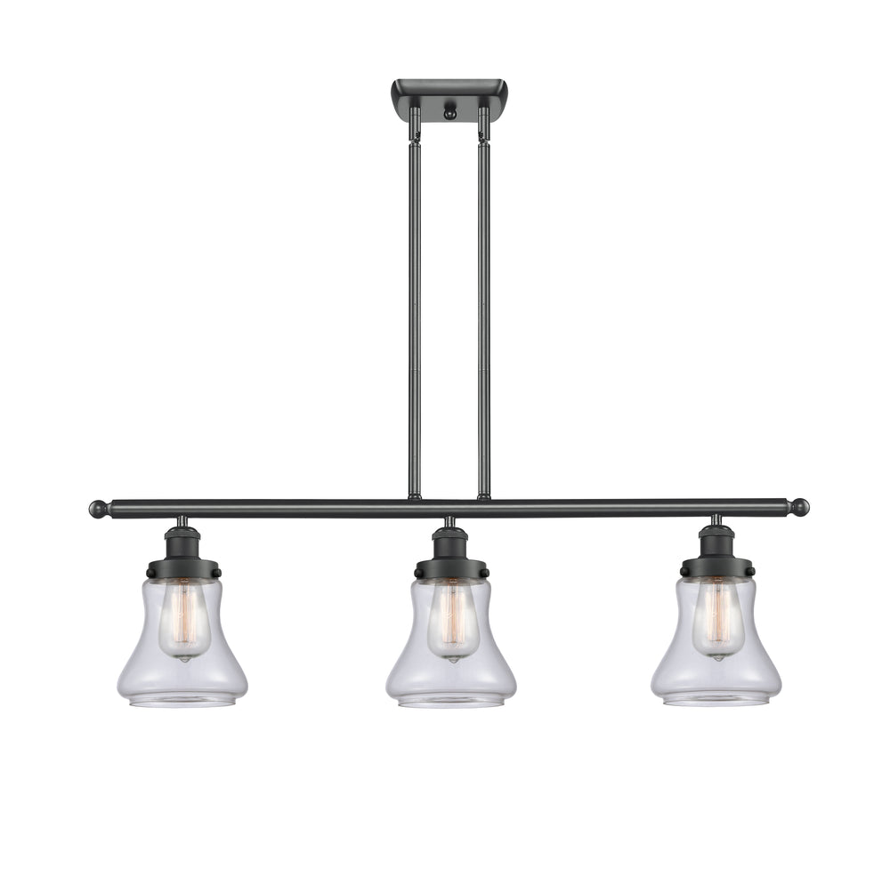 Innovations Lighting Bellmont 6" Island Light - Matte Black Linear Chandeliers Innovations Lighting Clear ; Glass Type: Transparent  