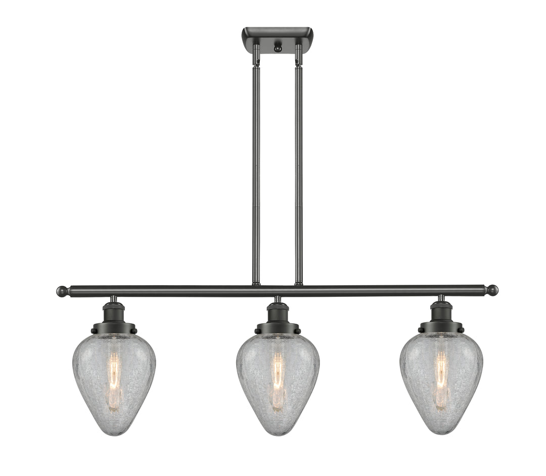 Innovations Lighting Geneseo 6" Island Light - Oil Rubbed Bronze Linear Chandeliers Innovations Lighting Clear Crackled ; Glass Type: Crackled  