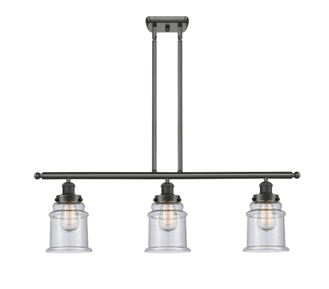 Innovations Lighting Canton 6" Island Light - Oil Rubbed Bronze Linear Chandeliers Innovations Lighting Seedy ; Glass Type: Seedy  