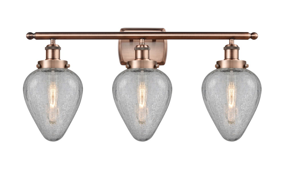 Innovations Lighting Geneseo 6" Bath Vanity Light - Antique Copper Vanity Lights Innovations Lighting Clear Crackled ; Glass Type: Crackled  