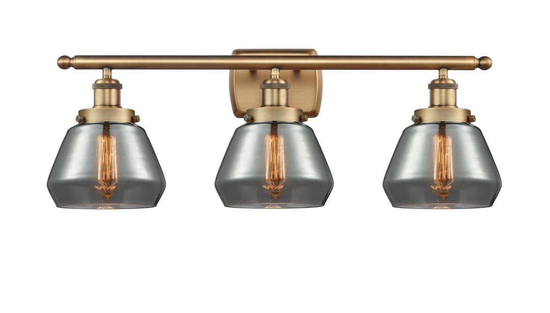 Innovations Lighting Fulton 6" Bath Vanity Light - Brushed Brass Vanity Lights Innovations Lighting Light Smoke ; Glass Type: Smoked  