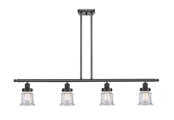 Innovations Lighting Canton 5" Island Light - Matte Black Linear Chandeliers Innovations Lighting Clear ; Glass Type: Transparent  