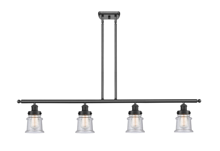 Innovations Lighting Canton 5" Island Light - Matte Black Linear Chandeliers Innovations Lighting Seedy ; Glass Type: Seedy  