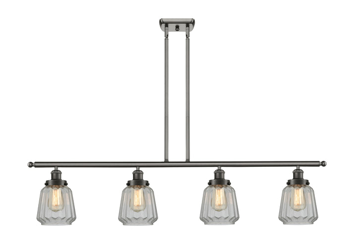 Innovations Lighting Chatham 6" Island Light - Oil Rubbed Bronze Linear Chandeliers Innovations Lighting Clear ; Glass Type: Transparent; Ribbed  