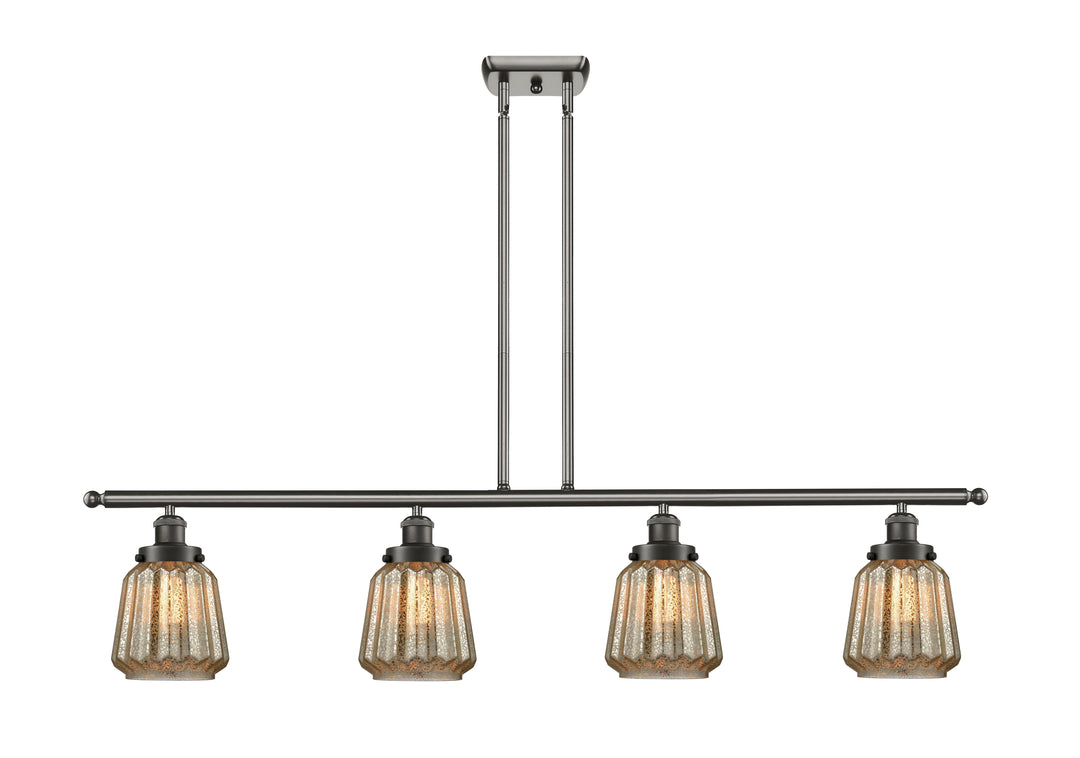 Innovations Lighting Chatham 6" Island Light - Oil Rubbed Bronze Linear Chandeliers Innovations Lighting Mercury ; Glass Type: Mercury; Ribbed  