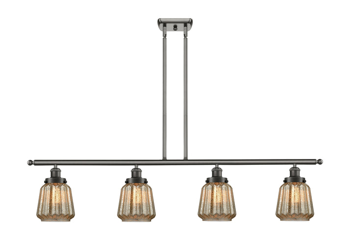 Innovations Lighting Chatham 6" Island Light - Oil Rubbed Bronze Linear Chandeliers Innovations Lighting Mercury ; Glass Type: Mercury; Ribbed  