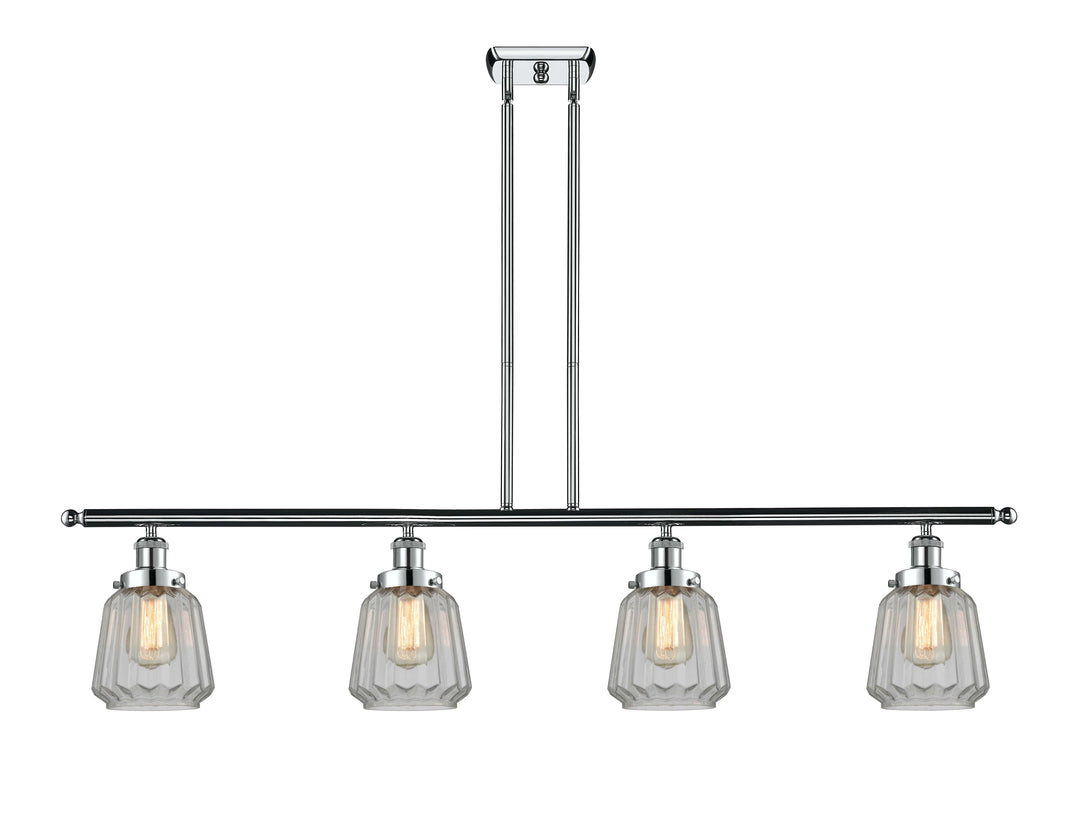 Innovations Lighting Chatham 6" Island Light - Polished Chrome Linear Chandeliers Innovations Lighting Clear ; Glass Type: Transparent; Ribbed  