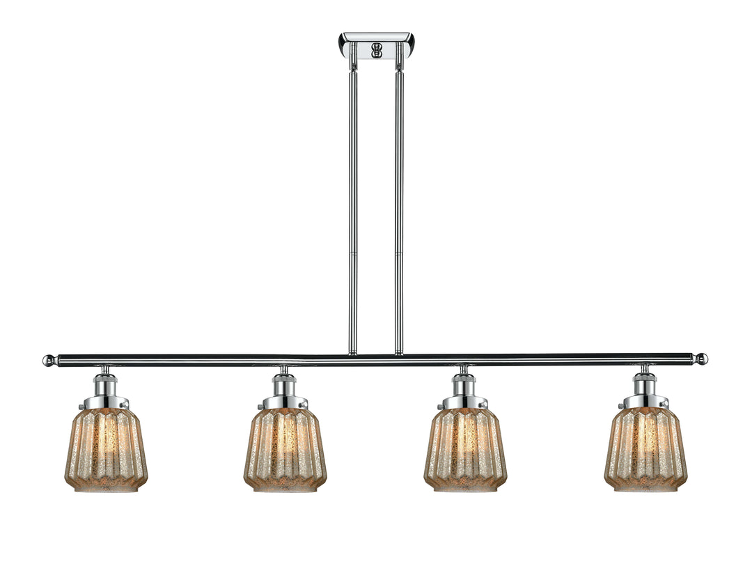 Innovations Lighting Chatham 6" Island Light - Polished Chrome Linear Chandeliers Innovations Lighting Mercury ; Glass Type: Mercury; Ribbed  