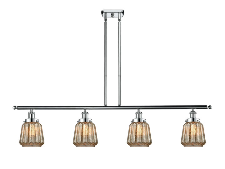 Innovations Lighting Chatham 6" Island Light - Polished Chrome Linear Chandeliers Innovations Lighting Mercury ; Glass Type: Mercury; Ribbed  