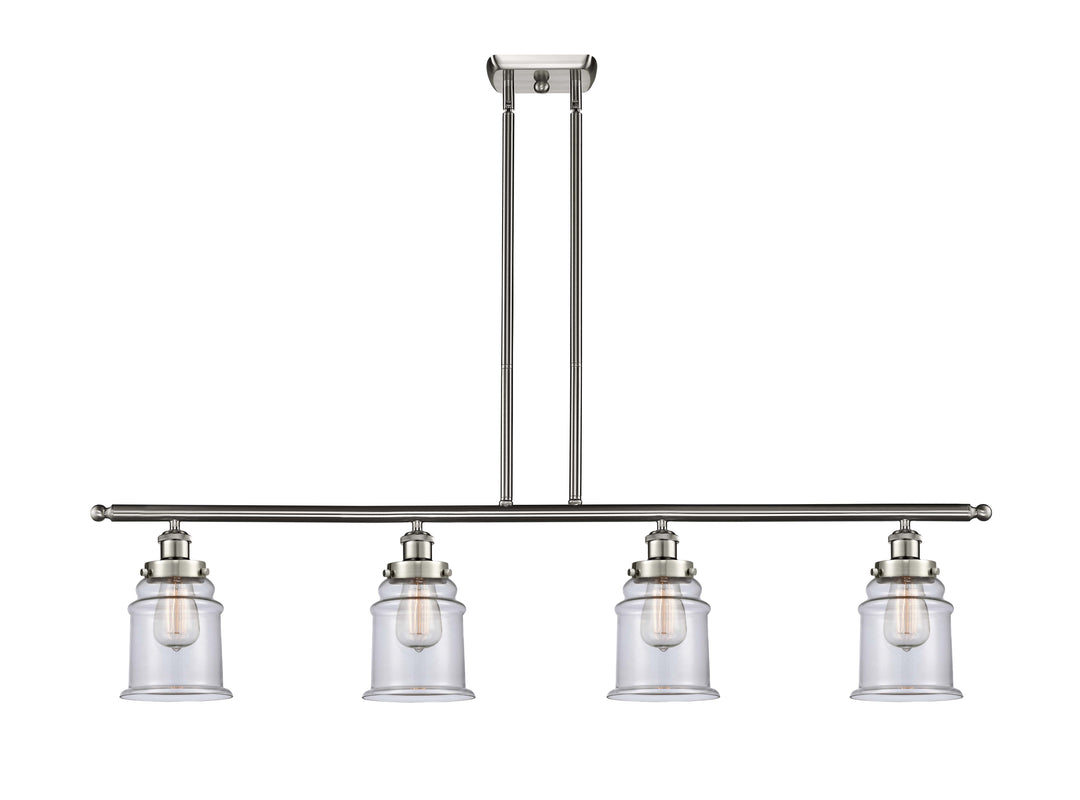 Innovations Lighting Canton 6" Island Light - Brushed Satin Nickel Linear Chandeliers Innovations Lighting Clear ; Glass Type: Transparent  