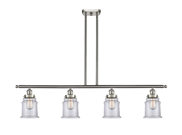 Innovations Lighting Canton 6" Island Light - Brushed Satin Nickel Linear Chandeliers Innovations Lighting Clear ; Glass Type: Transparent  