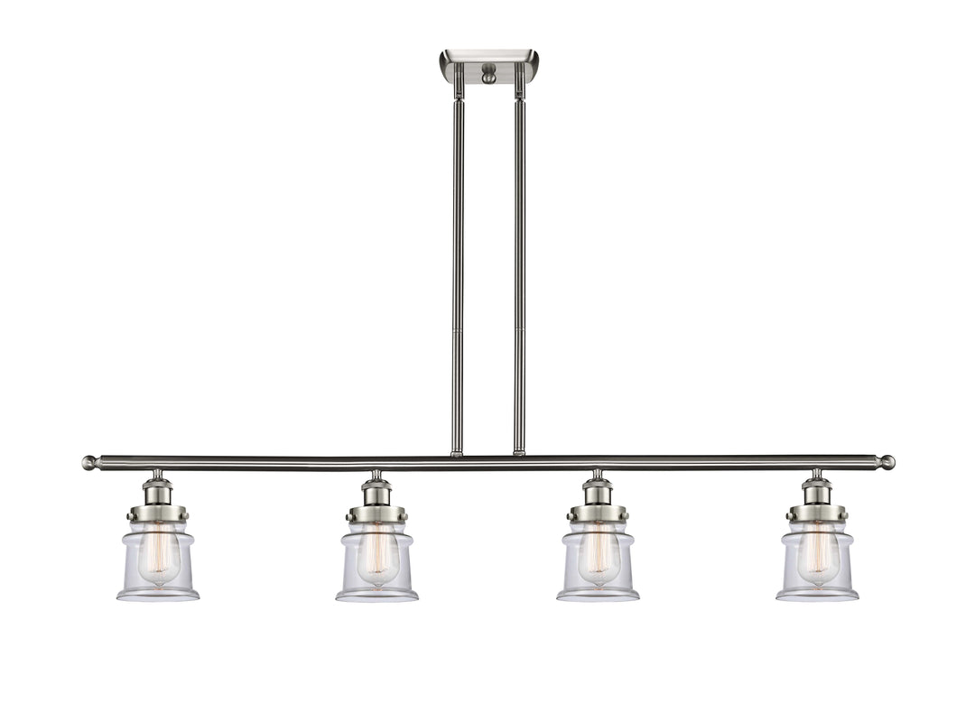 Innovations Lighting Canton 5" Island Light - Brushed Satin Nickel Linear Chandeliers Innovations Lighting Clear ; Glass Type: Transparent  