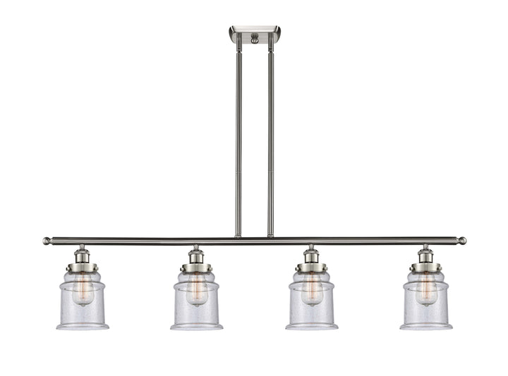 Innovations Lighting Canton 6" Island Light - Brushed Satin Nickel Linear Chandeliers Innovations Lighting Seedy ; Glass Type: Seedy  