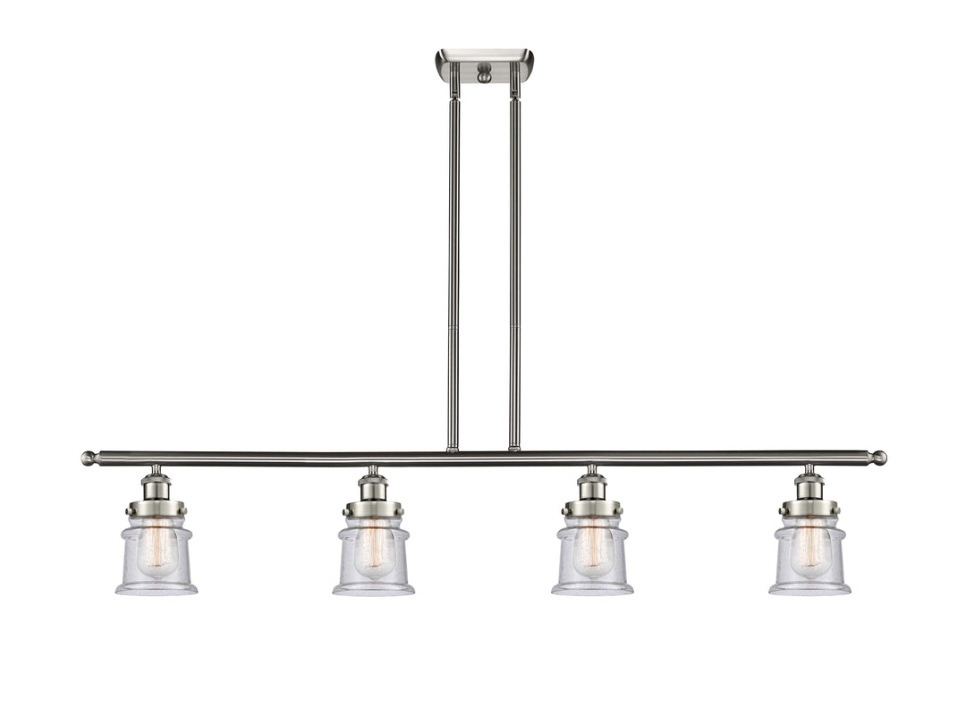 Innovations Lighting Canton 5" Island Light - Brushed Satin Nickel Linear Chandeliers Innovations Lighting Seedy ; Glass Type: Seedy  