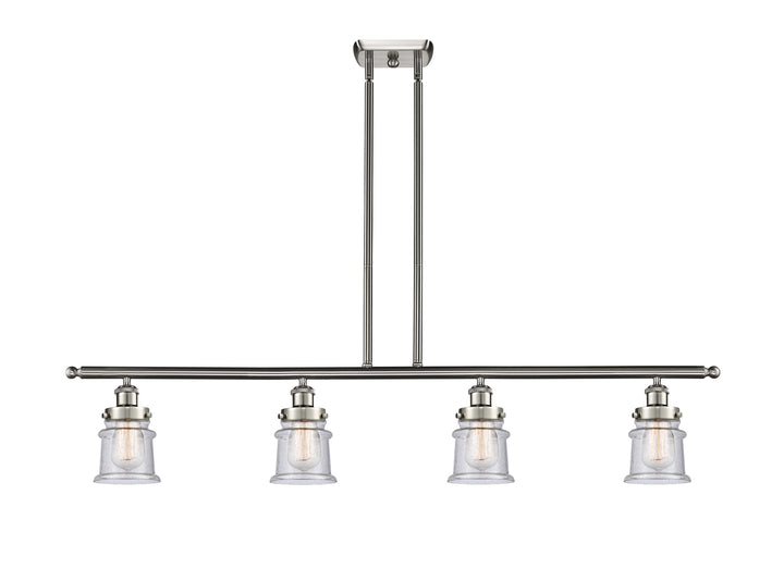 Innovations Lighting Canton 5" Island Light - Brushed Satin Nickel Linear Chandeliers Innovations Lighting Seedy ; Glass Type: Seedy  