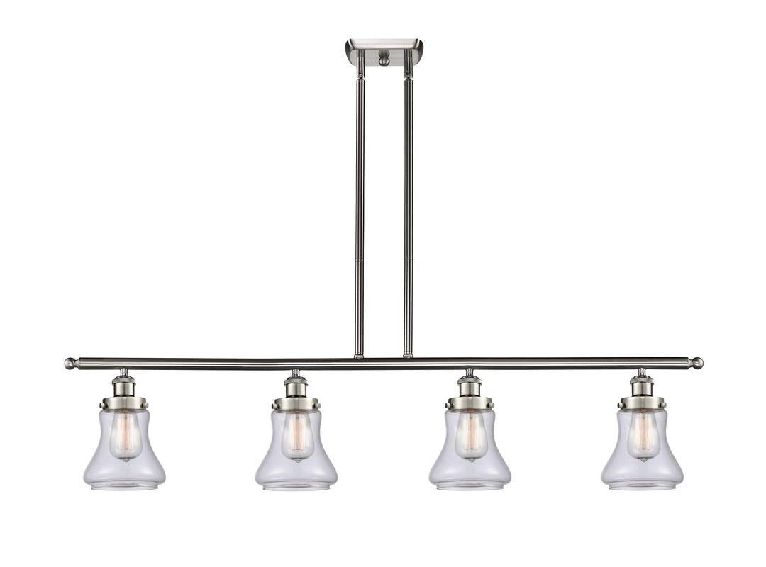 Innovations Lighting Bellmont 6" Island Light - Brushed Satin Nickel Linear Chandeliers Innovations Lighting Clear ; Glass Type: Transparent  