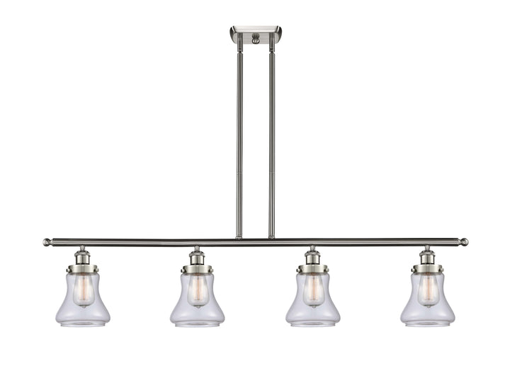 Innovations Lighting Bellmont 6" Island Light - Brushed Satin Nickel Linear Chandeliers Innovations Lighting Clear ; Glass Type: Transparent  