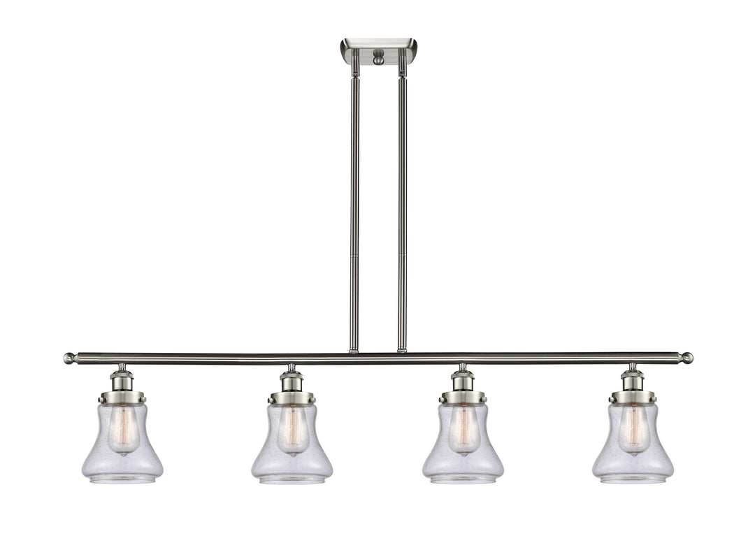 Innovations Lighting Bellmont 6" Island Light - Brushed Satin Nickel Linear Chandeliers Innovations Lighting Seedy ; Glass Type: Seedy  