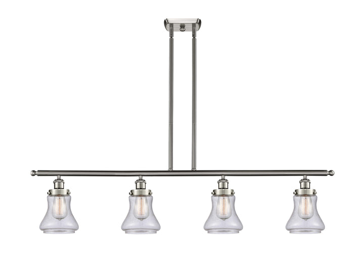 Innovations Lighting Bellmont 6" Island Light - Brushed Satin Nickel Linear Chandeliers Innovations Lighting Seedy ; Glass Type: Seedy  