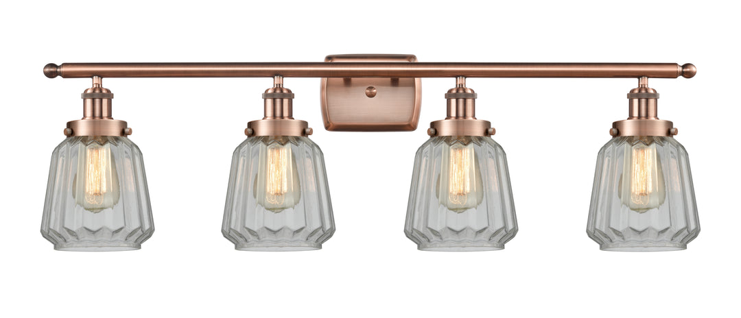 Innovations Lighting Chatham 6" Bath Vanity Light - Antique Copper Vanity Lights Innovations Lighting Clear ; Glass Type: Transparent; Ribbed  