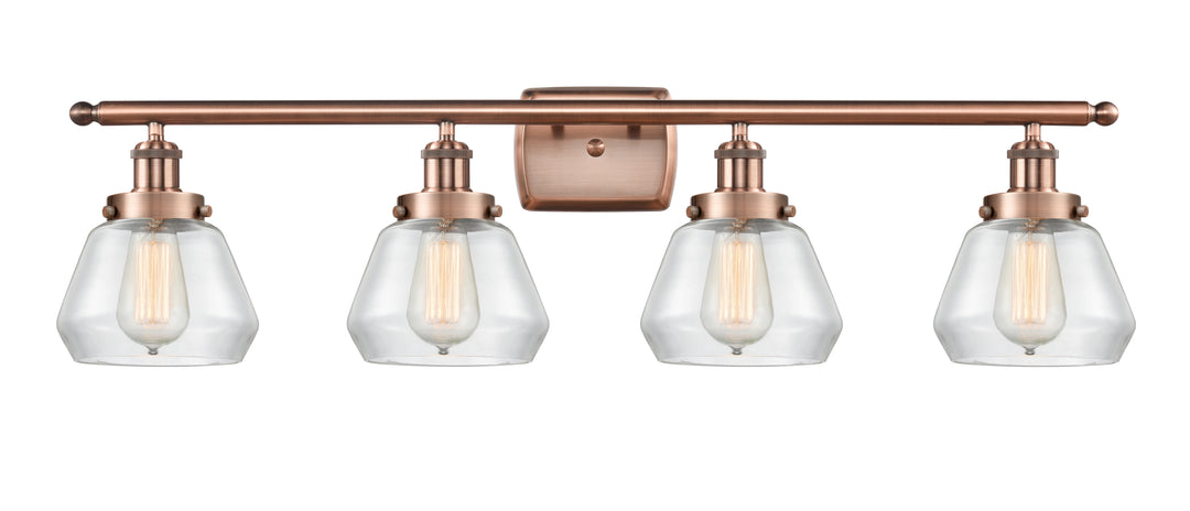 Innovations Lighting Fulton 6" Bath Vanity Light - Antique Copper Vanity Lights Innovations Lighting Clear ; Glass Type: Transparent  