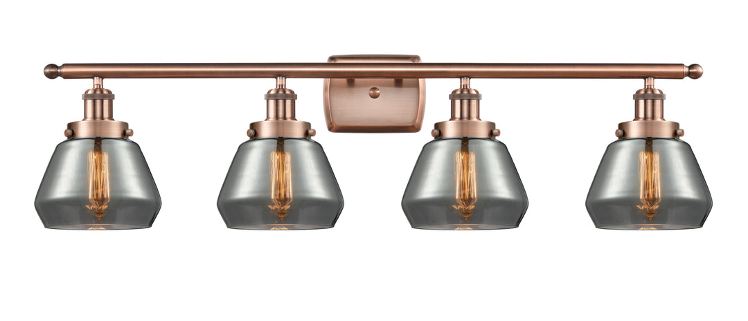 Innovations Lighting Fulton 6" Bath Vanity Light - Antique Copper Vanity Lights Innovations Lighting Light Smoke ; Glass Type: Smoked  