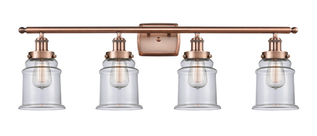 Innovations Lighting Canton 6" Bath Vanity Light - Antique Copper Vanity Lights Innovations Lighting Clear ; Glass Type: Transparent  