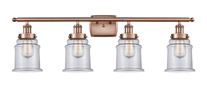 Innovations Lighting Canton 6" Bath Vanity Light - Antique Copper Vanity Lights Innovations Lighting Clear ; Glass Type: Transparent  