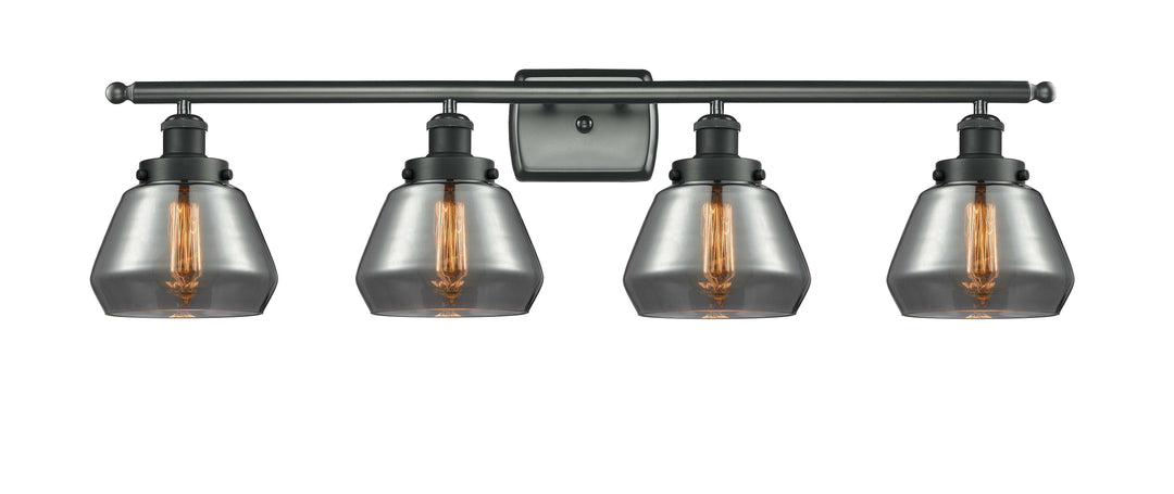 Innovations Lighting Fulton 6" Bath Vanity Light - Matte Black Vanity Lights Innovations Lighting Light Smoke ; Glass Type: Smoked  