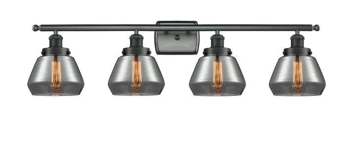 Innovations Lighting Fulton 6" Bath Vanity Light - Matte Black Vanity Lights Innovations Lighting Light Smoke ; Glass Type: Smoked  